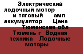 Электрический лодочный мотор Flover-40 и тяговый 100 амп. аккумулятор.  › Цена ­ 10 000 - Тюменская обл., Тюмень г. Водная техника » Лодочные моторы   